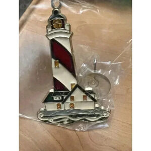 VINTAGE NEW SEALED LIPCO Lighthouse Multicolor Suncatcher 4.75"X3"